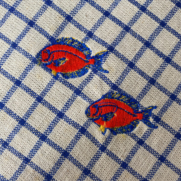 Lot Manique /Torchon Bleu Deux Poissons – Image 6