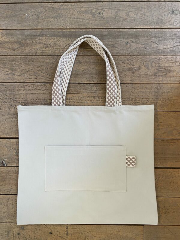 Sac Beige galon pois