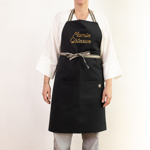 tablier noir mamie gateaux