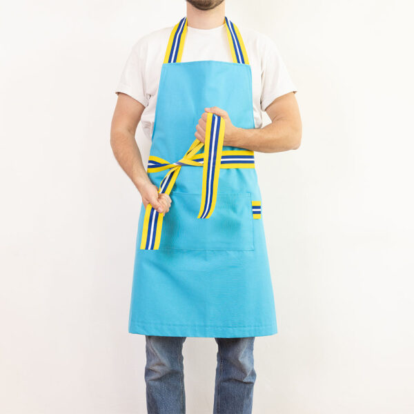 tablier bleu turquoise