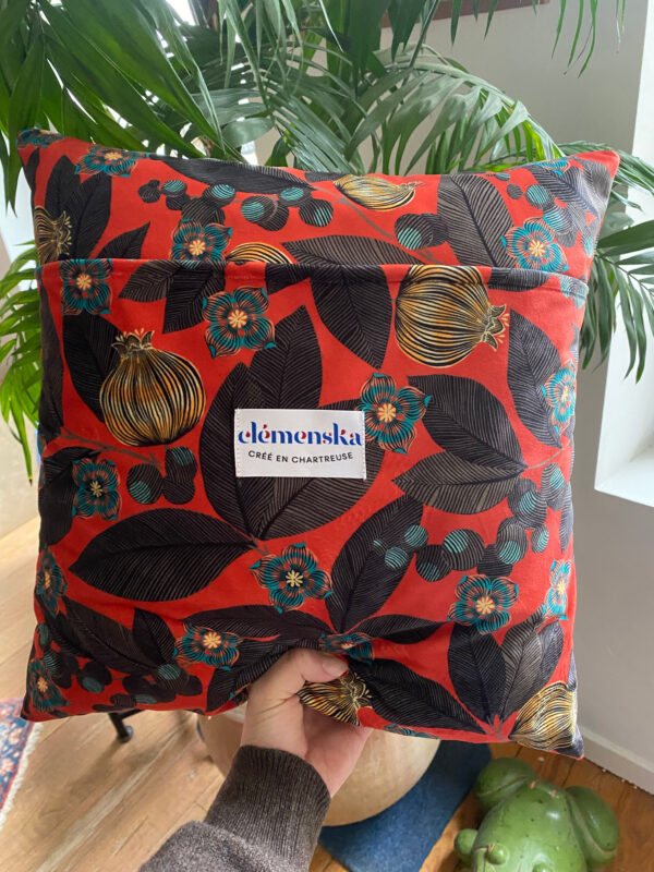 Coussin Fleur orange – Image 2