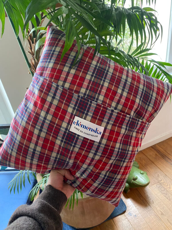 Coussin carreaux La maison du Bonheur – Image 2