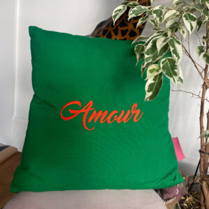 Coussin Vert  Amour