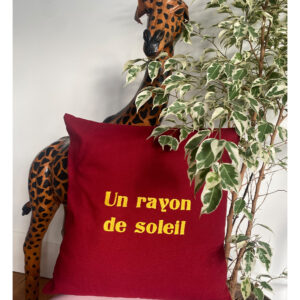 Coussin Bordeaux rayon de soleil