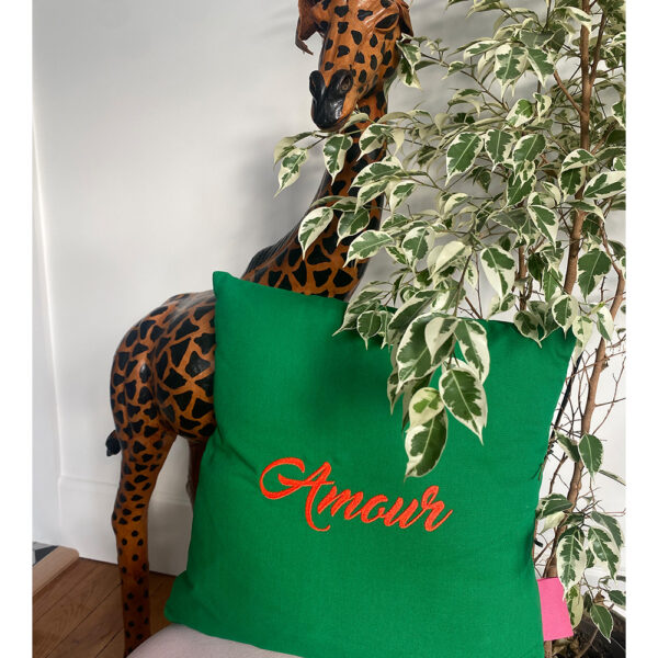 Coussin Vert  Amour – Image 2