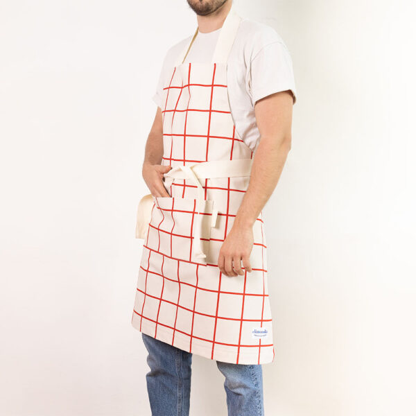 Tablier Carreaux Vintage Rouge – Image 5