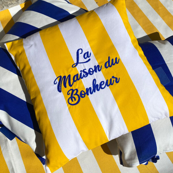 Coussin Rayures Jaune – Image 5