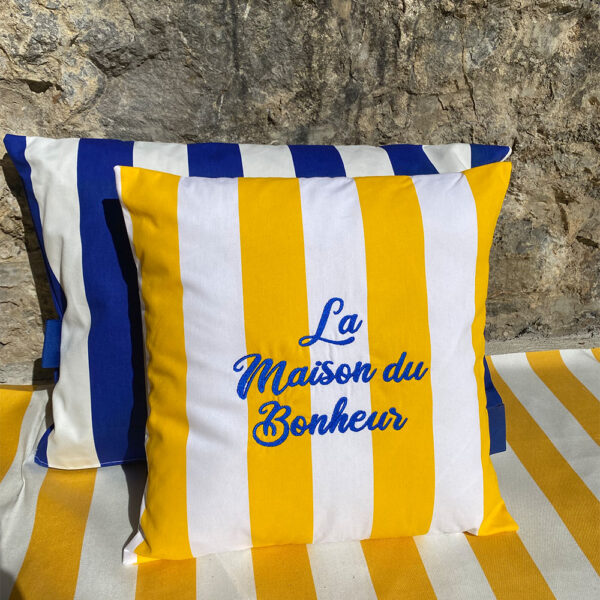 Coussin Rayures Jaune – Image 6
