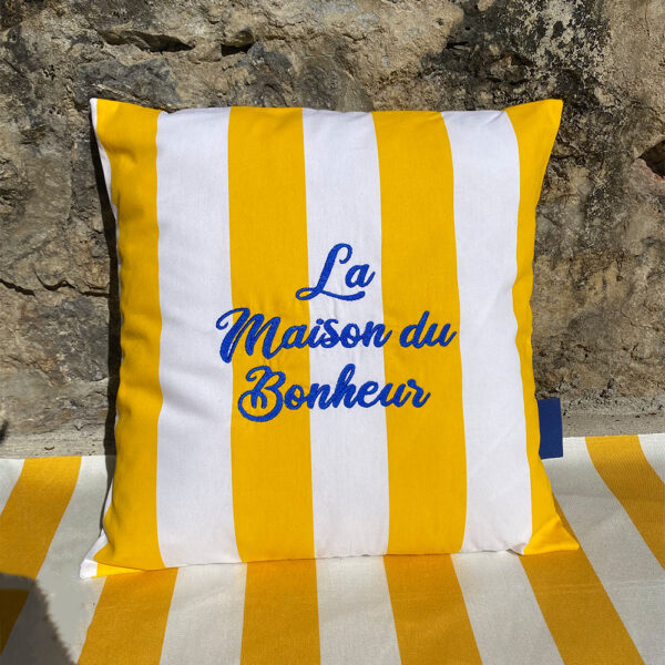 Coussin Rayures Jaune – Image 7