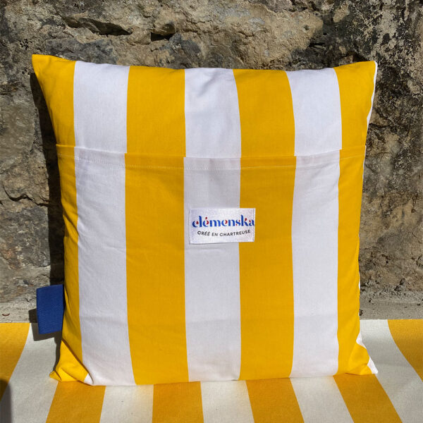 Coussin Rayures Jaune – Image 8