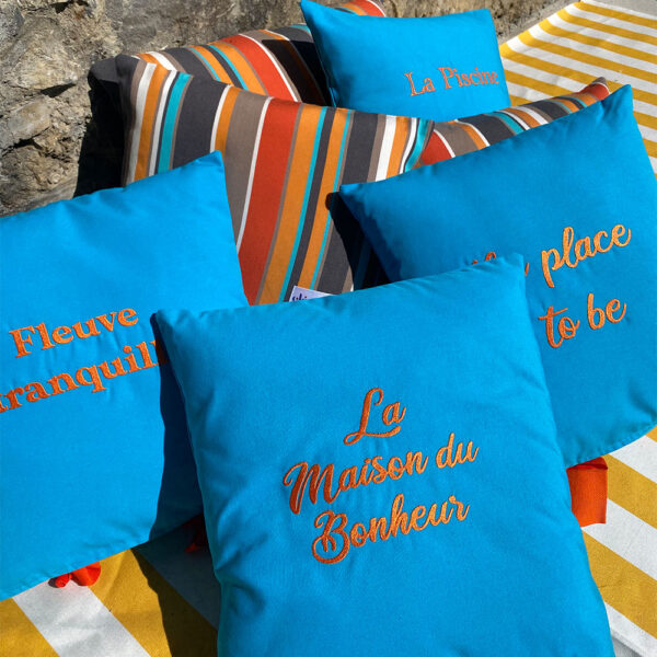 Coussin Bleu Turquoise – Image 3