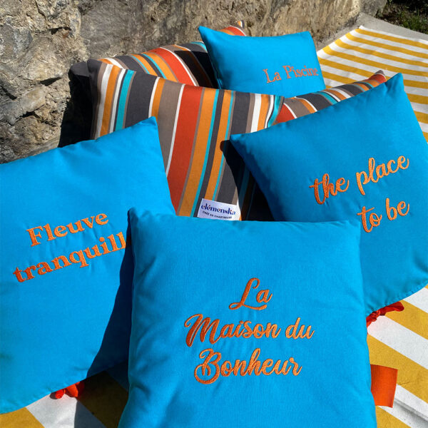 Coussin Bleu Turquoise – Image 4