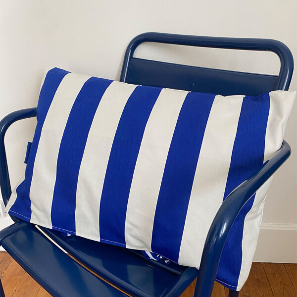 Coussin Rayures Bleu