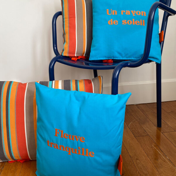 Coussin Bleu Turquoise – Image 2