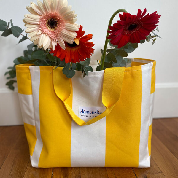 sac dolce vita rayures jaune