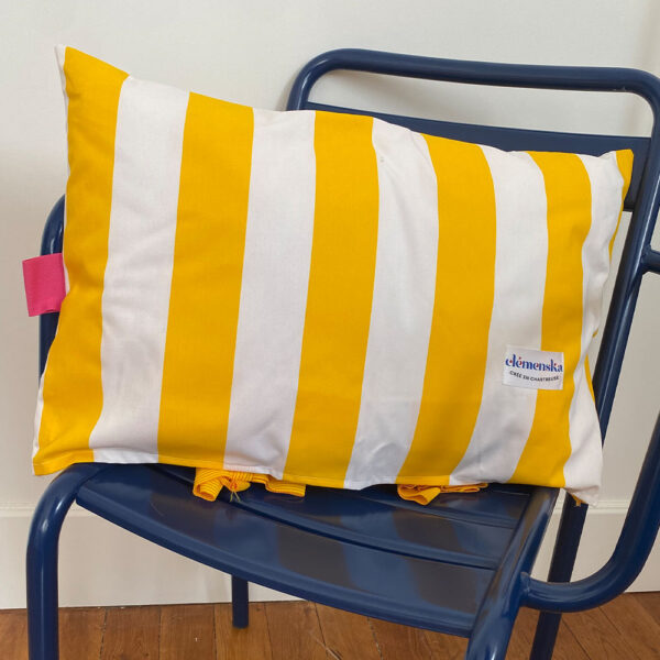 Coussin Rayures Jaune Le Jardin – Image 2