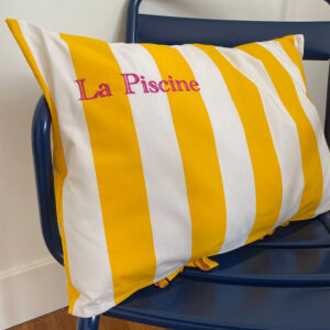 Coussin Rayures Jaune La Piscine