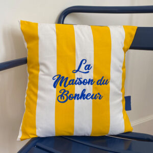 Coussin Rayures Jaune