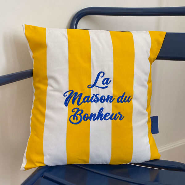 Coussin Rayures Jaune