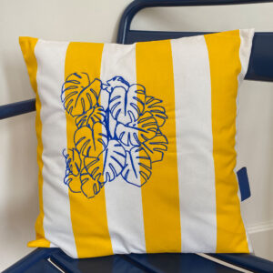 Coussin Rayures Jaune