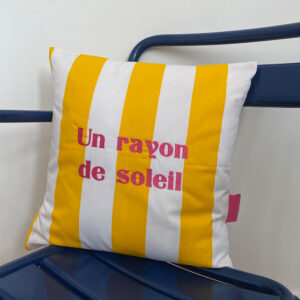 Coussin Rayures Jaune