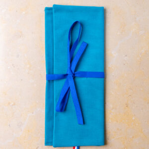 étui serviette bleu iris