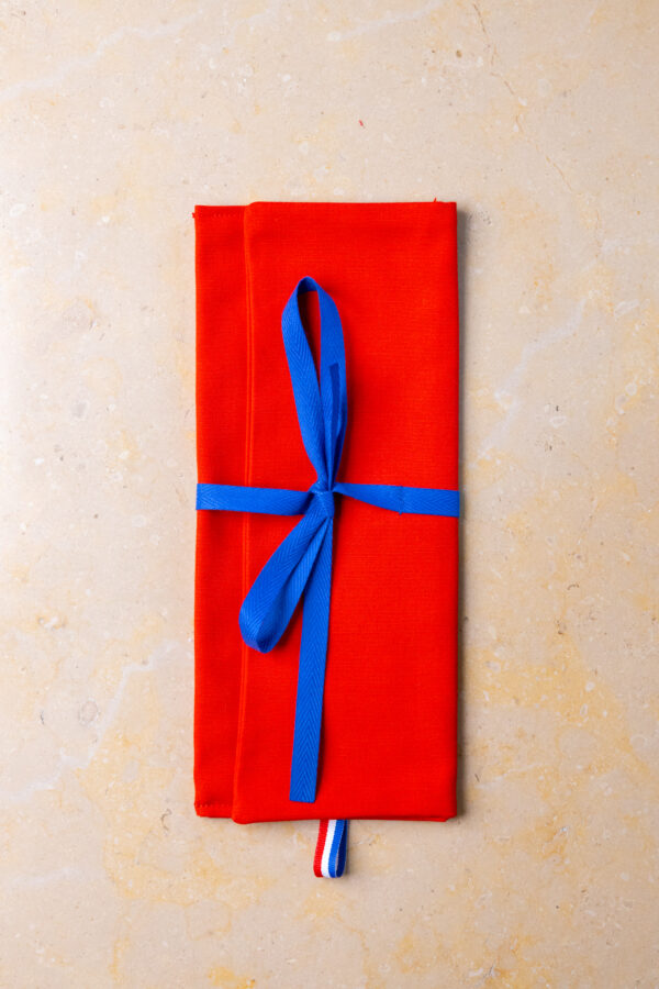 étui serviette rouge tomate