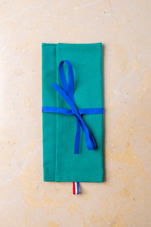 étui serviette vert chou