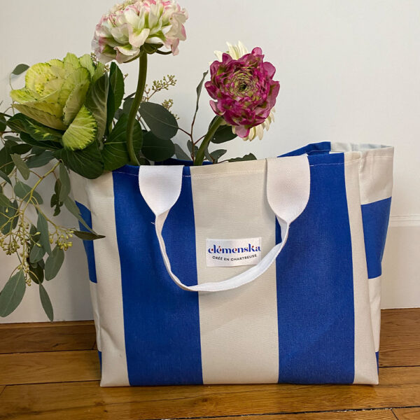 Sac Plage Dolce Vita Rayures Bleu – Image 4
