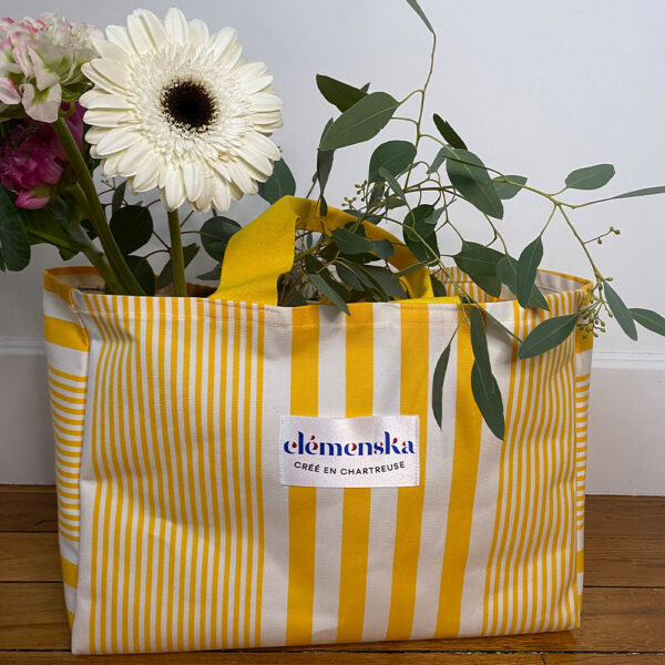 Sac Plage Dolce Vita Rayures Jaune – Image 4