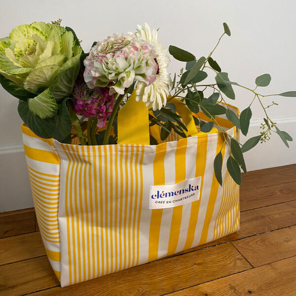 Sac Plage Dolce Vita Rayures Jaune – Image 2
