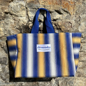Sac Plage Dolce Vita Rayures Bleu Jaune