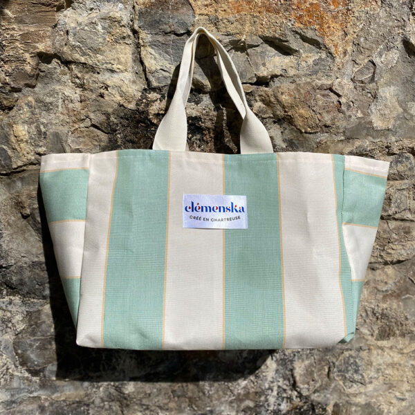 Sac Plage Dolce Vita Rayures Bleu Pâle