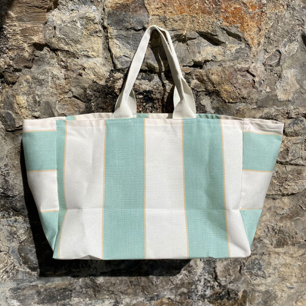 Sac Plage Dolce Vita Rayures Bleu Pâle – Image 3
