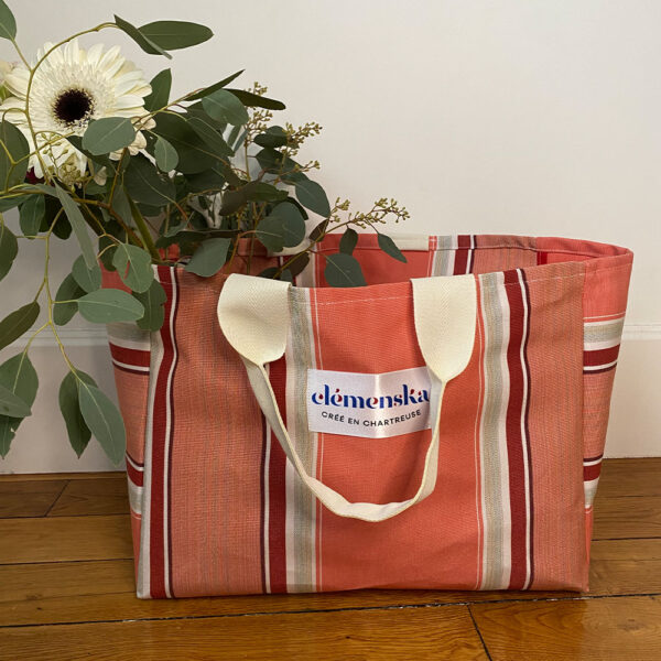 Sac Plage Dolce Vita Rayures Pêche – Image 2