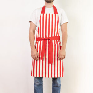 tablier rayures larges rouge