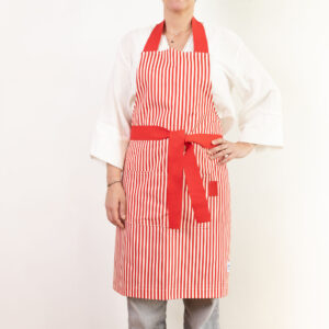 Tablier rayures rouge