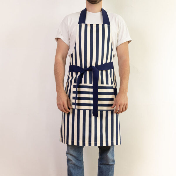 TAblier rayures bleu larges