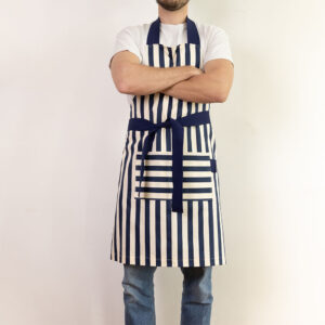 tablier rayures larges bleu