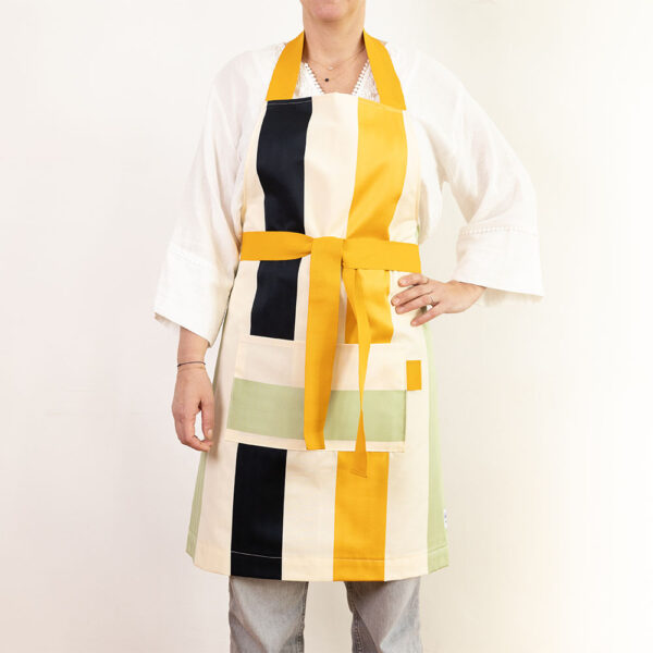 Tablier rayures jaune