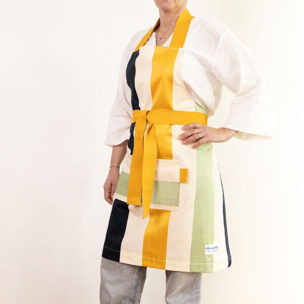 Tablier rayures jaune