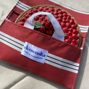 Sac à tarte bordeaux et blanc