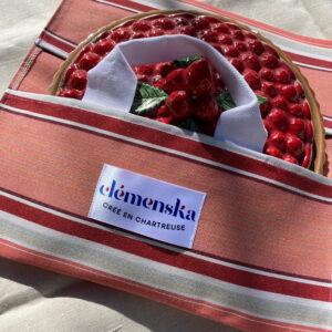 Sac à tarte rose à rayures