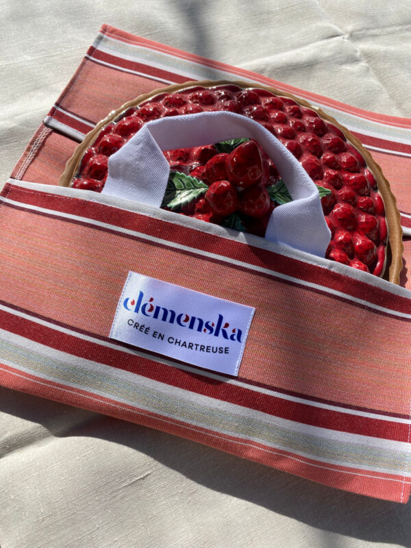Sac à tarte rose à rayures